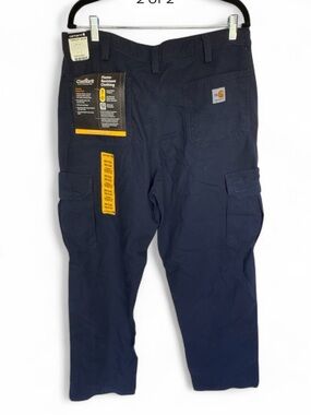 Carhartt Navy Work Cargo Pants - Flame Resistant